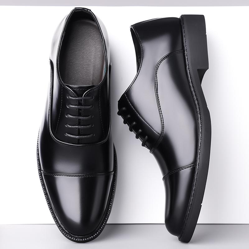 Classic Men's Casual Leather Oxfords Shoes Lace Up Business Formal Dress Footwear Lace Up Male Derby Shoes Outdoor Walk Sneakers