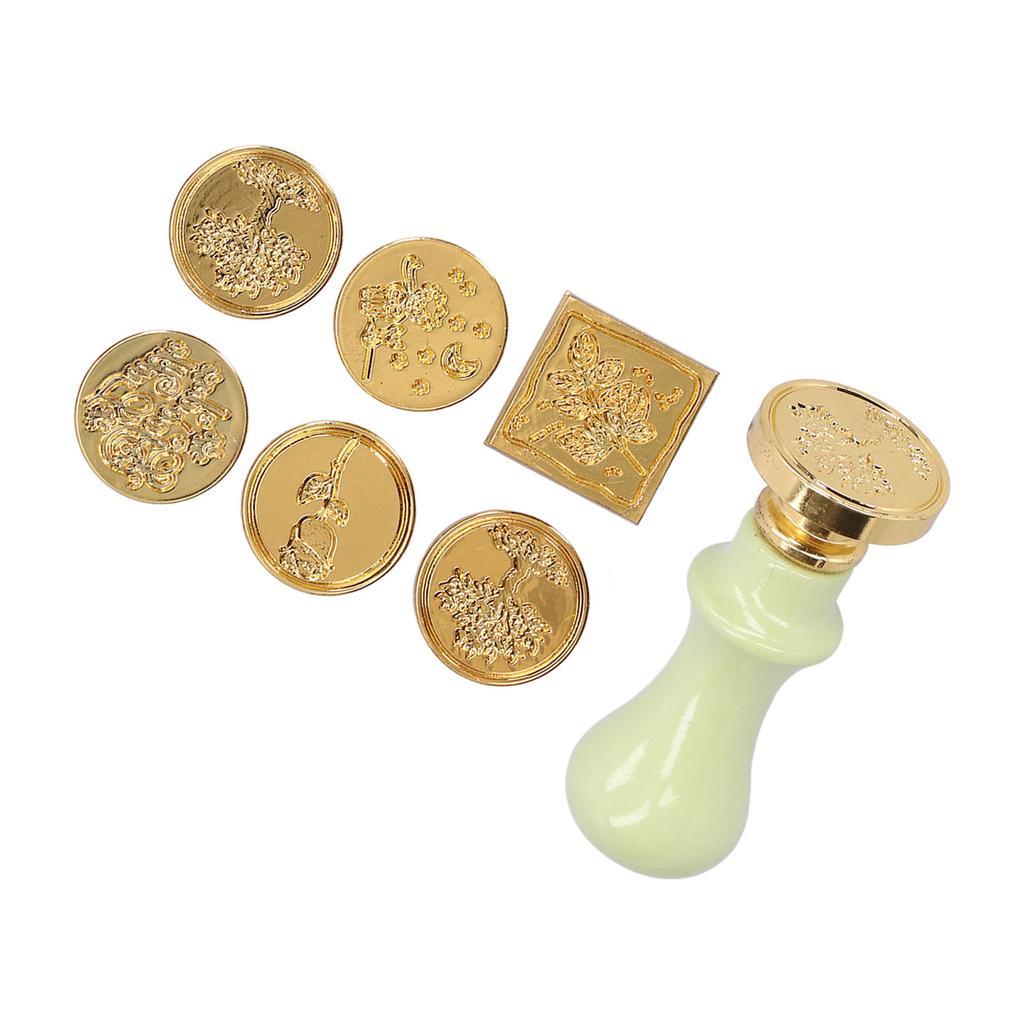 Wax Stamp Seal Easy Operation High Durability Rustproof Wide Application Wax Seal Stamp KitGreen
