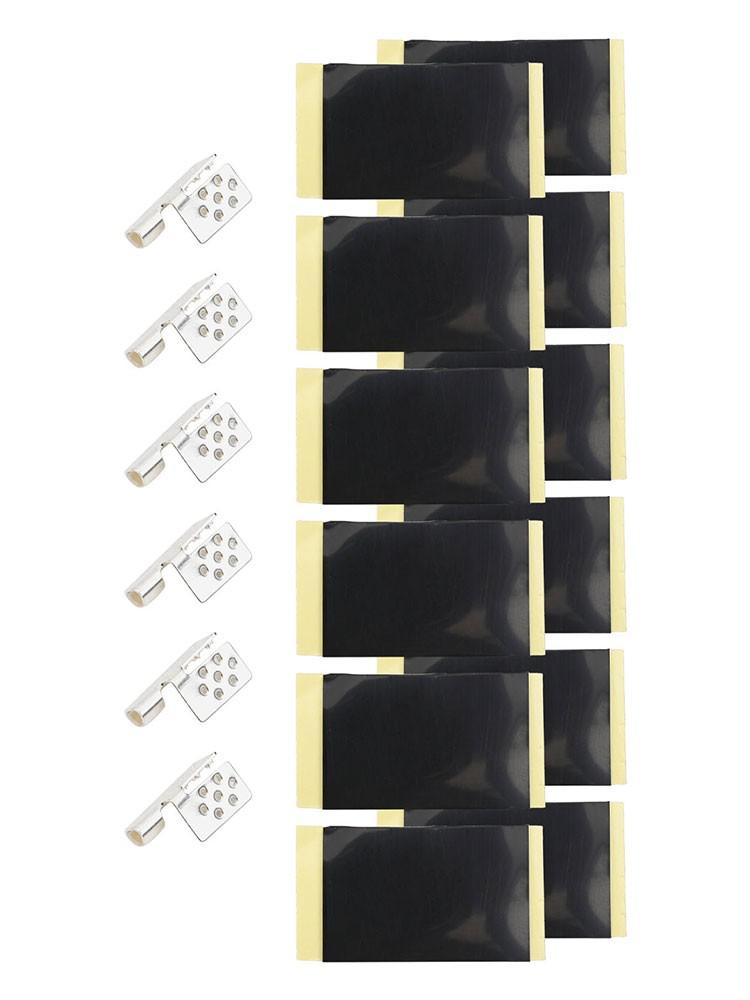 

Простая установка Используйте электрическую нагревательную пленку Специальные зажимы для надежного соединения 4 clamp and 8 paste