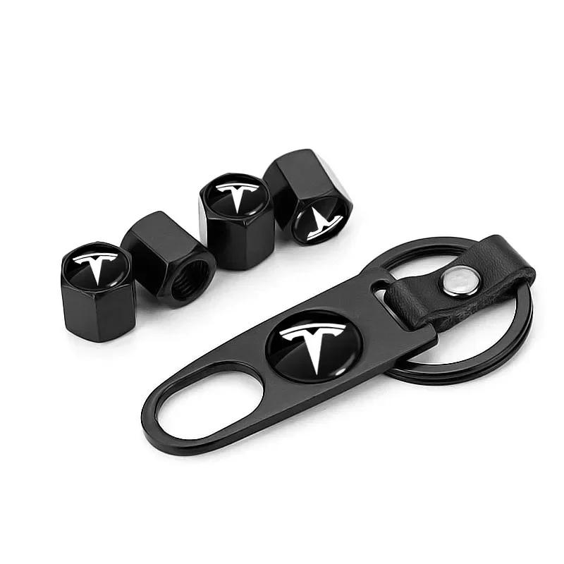 

Car Sticker 2025 Hot Car Tire Wheel Valve Caps Cover Suede Car Key Chain Ring Keychain For Tesla Model Y 3 Roadster Cybertruck чорний