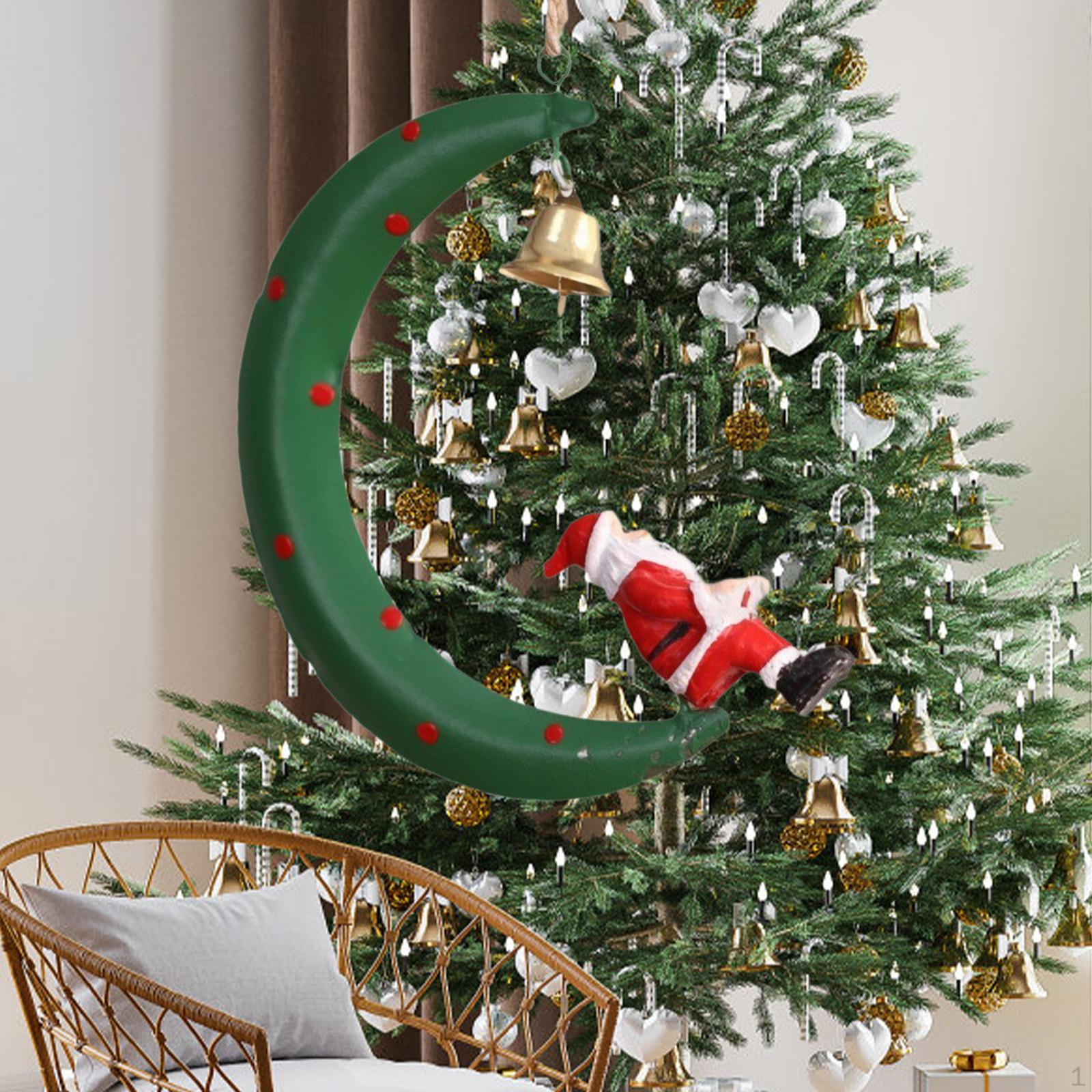 

Christmas Pendant Tree Ornament Home Decoration Holiday for Gifts Moon Santa
