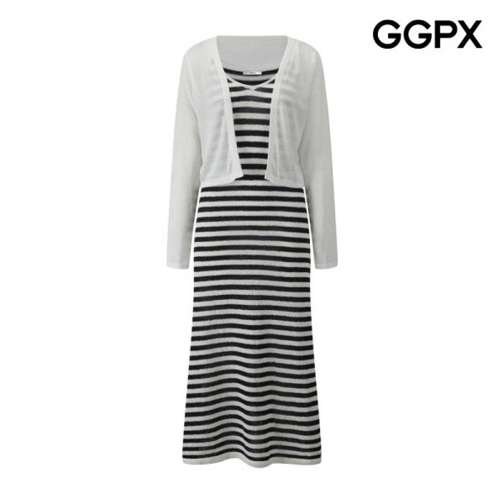 GGPX New York Outer Set Maxi Stripe Pattern Dress Gq6st003f