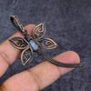 Natural Moonstone Gemstone Handmade Copper Wire Wrap Jewelry Pendant 2.96" ET-4657
