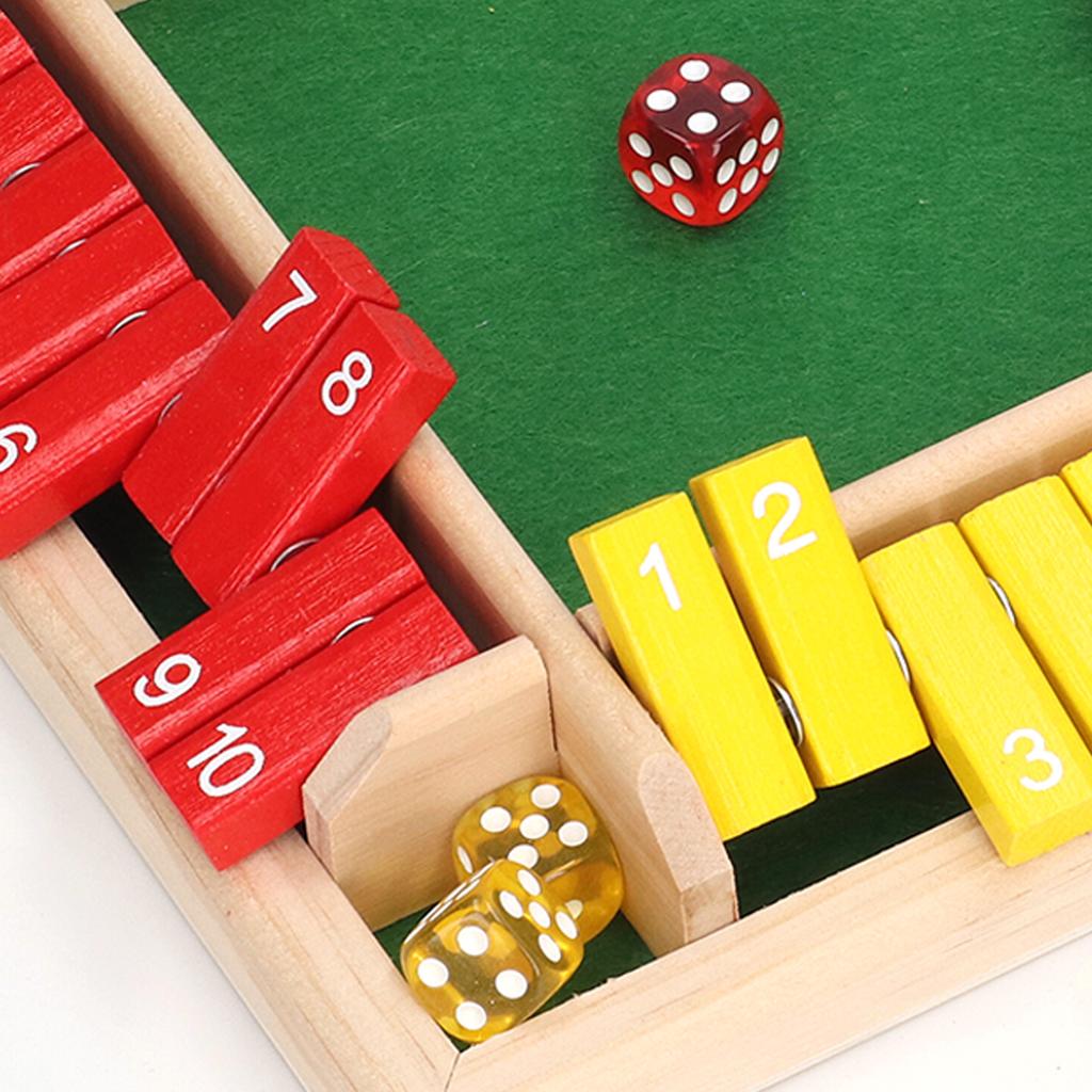 Wooden Dice Board Game Home Pub Holiday Party 4 Players Family Table Math Games for Adults Kids