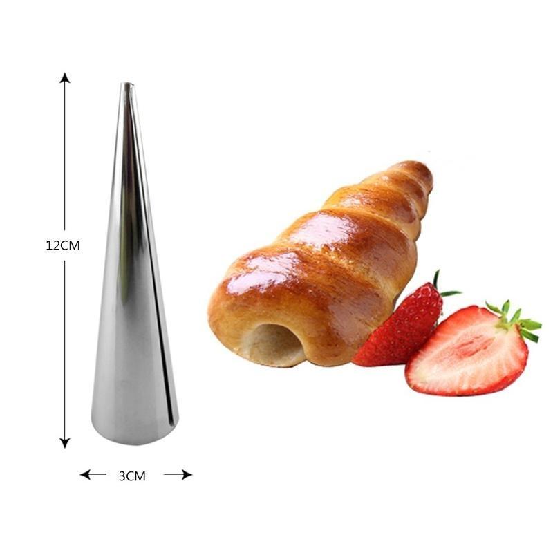Hot Sale 3pcs / Lot Baking Cones Stainless Steel Spiral Croissant Tubes Horn Bread Pastry Making Cake Mold Baking Supplies