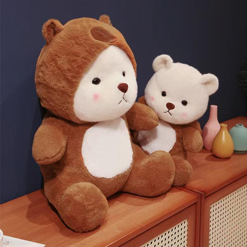 25 cm/35 cm urs drăguț transformat în capibara jucării de pluș păpuși încântătoare, moi, umplute, animale din desene animate, pentru ziua de naștere, cadou de Crăciun