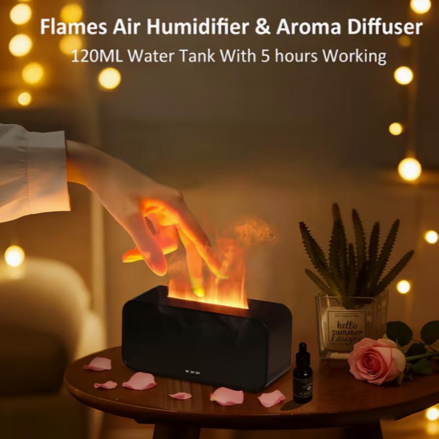 Flames Air Humidifier & Aroma Diffuser Ultra Quite & Auto-Off Lower Noise Sleep Without Disturbance Aroma Diffuser Air Humidifie
