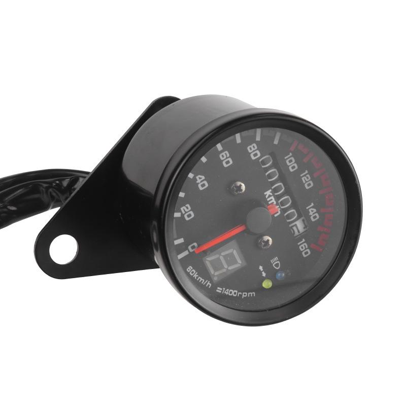Universal Motorcycle LED Speedometer with Gear Indicator, Retro Modified Meter for Harley, Steed, Diwang