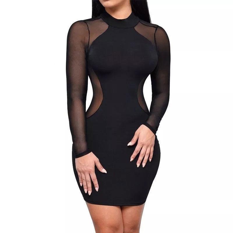 Premium Quality Women Sexy Long Sleeve Bandage Bodycon Evening Cocktail Mini Dress