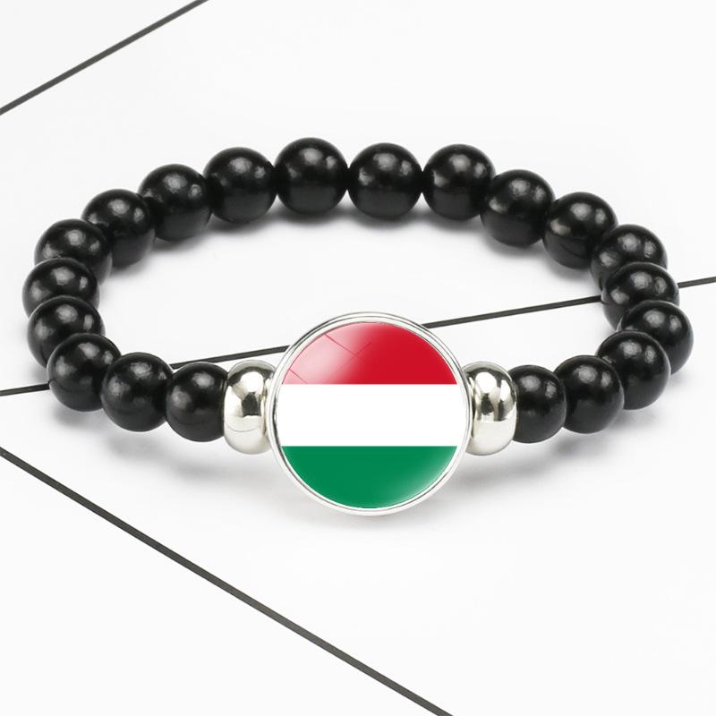 287 Länder Nationalflagge Druckknopf Elastisches Band Perlen Länderflagge Unabhängigkeitstag Perlen Schmuck Perlenarmband