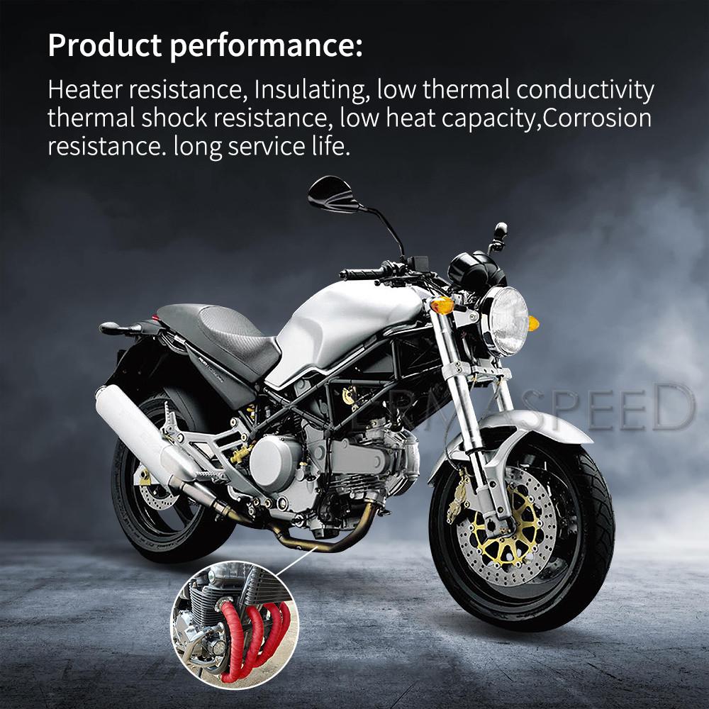 Universal Exhaust Wrap Fiberglass 50mm Motorcycle Accessories Black Pit Bike Heat Wraps Muffler Thermal Tape for