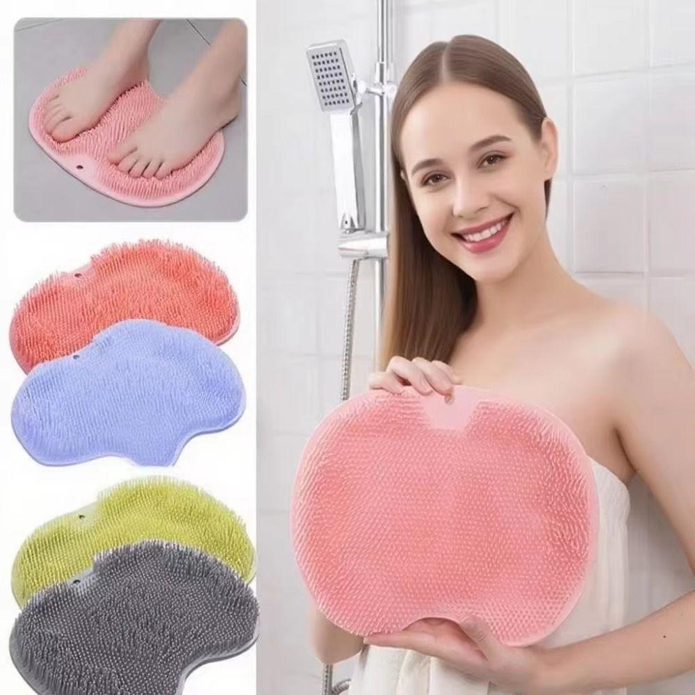 Non-Slip Suction Cups Foot Scrubber Wall Mounted Exfoliating Bath Wash Pad Tired Feet Relief
