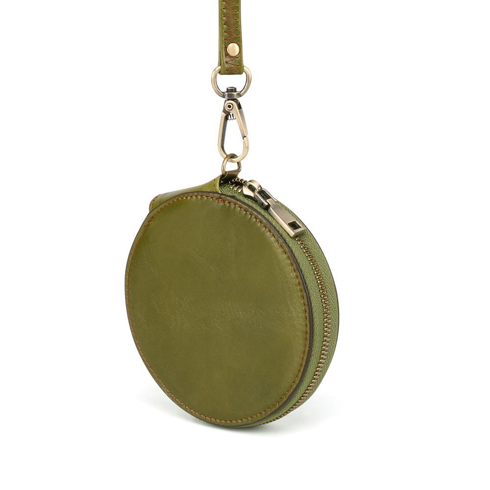 

Круглый мини-кошелек из натуральной кожи - Повседневный, Милый, Многофункциональный, Маленький подвесной кошелек