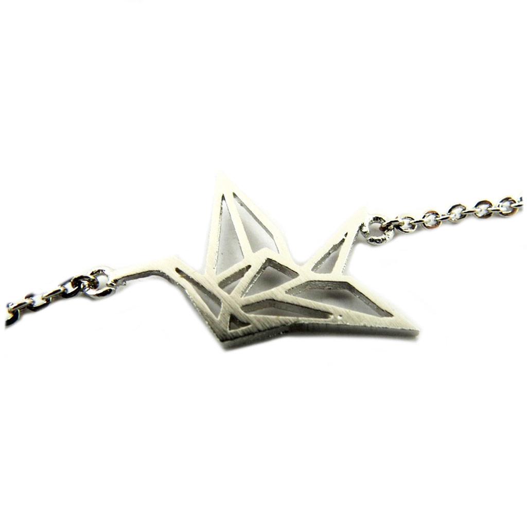 7bis [P8235] - Brățară din argint 'Origami' (pasăre) realizată manual - 15x12 mm