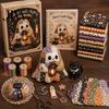 Handgefertigte Geistpuppen-Zubehör Halloween Patchwork-Set, Niedliches DIY-Nähset mit vorgeschnittenen skurrilen Bastelstoffen, Herbst-Feiertags-Bastelset für
