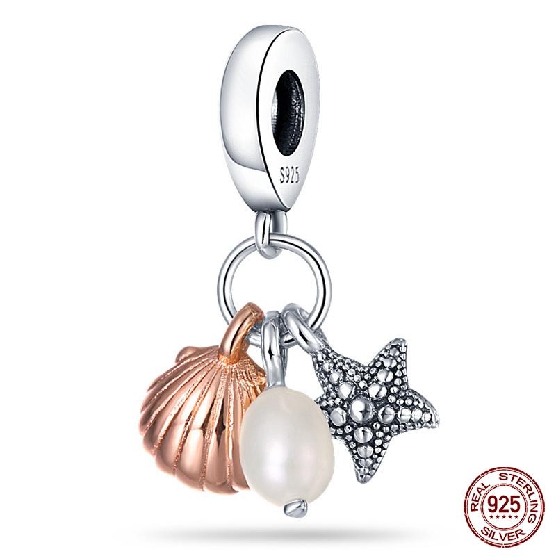 Serie Oceano - Ciondoli Perline Tartaruga Granchio Sirena in Rame Genuino Originale Adatti Per Bracciale da 3 mm Fai Da Te Creazione Pendente