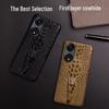 OPPO A93/A93s/A96/A97 Cowhide Dragon Head Pattern Leather Phone Case - Half Cover, Genuine Leather Protective Cover