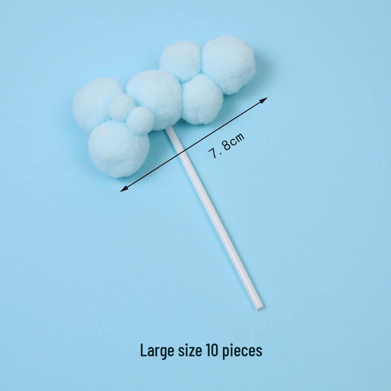 Pom-pom & Star Cake Toppers with 3D Clouds - Festive Birthday Table Decor