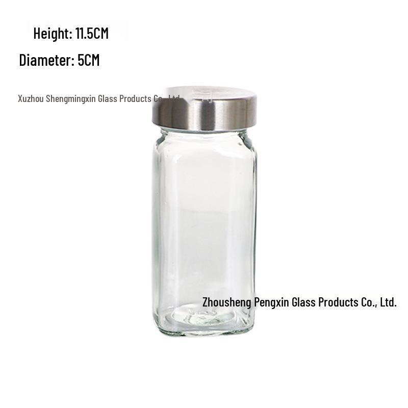 Bamboo Lid Glass Spice Jar with Flip-Top