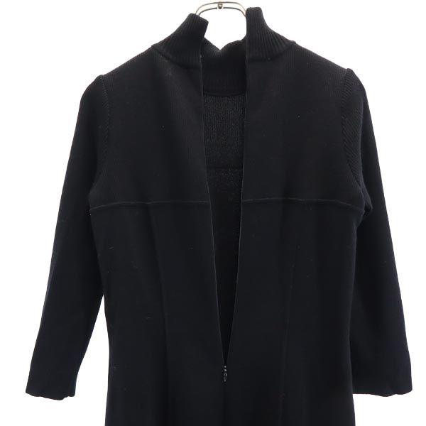 FOXEY Long Sleeve Knit One Piece 40 Black Series Back Zip Women Used