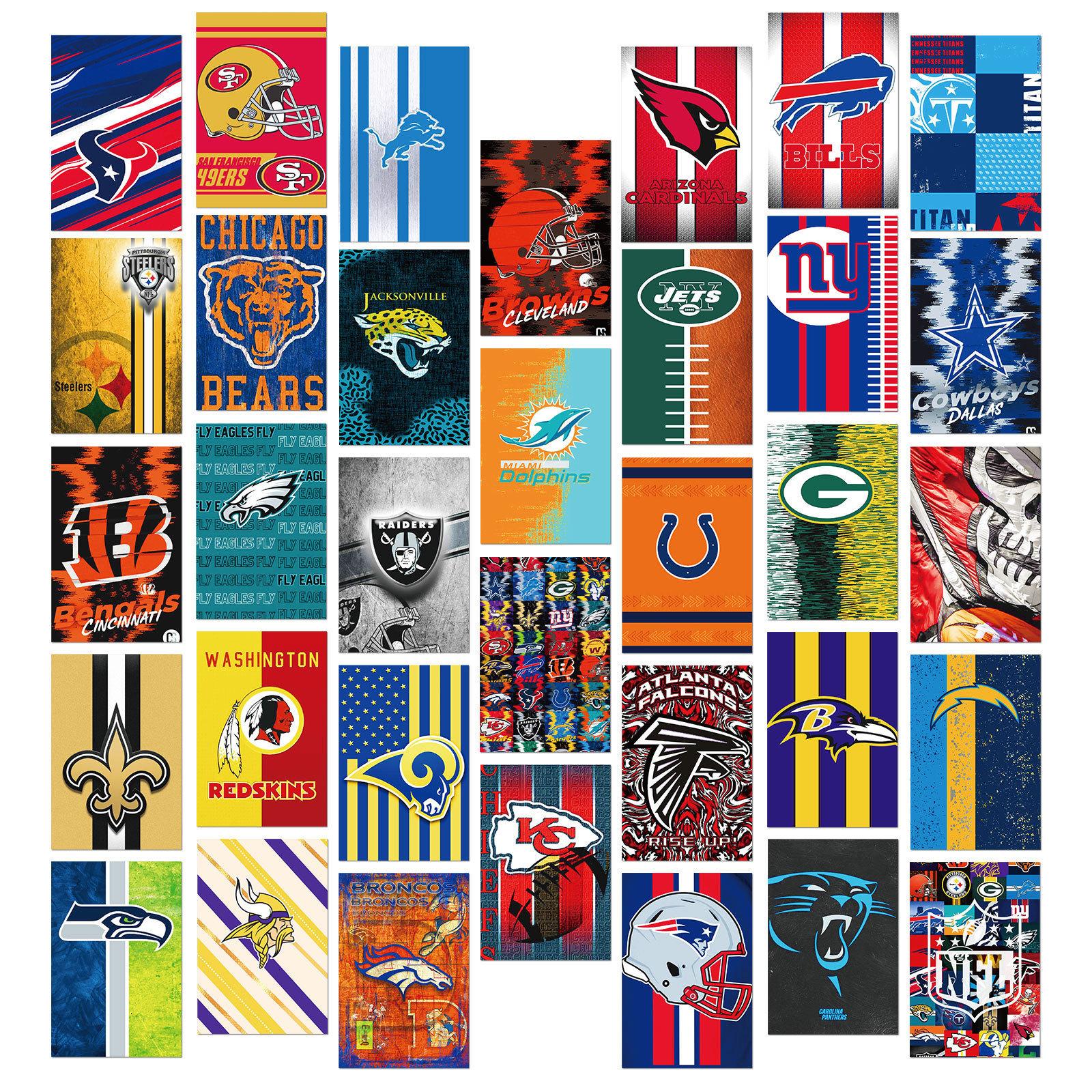 

30 Bowl Nfl Team Wall Cards Realistic Bowl Players Nfl Team Emblem Cards T01041898 - wall cards - bowl nfl teams 34 cards