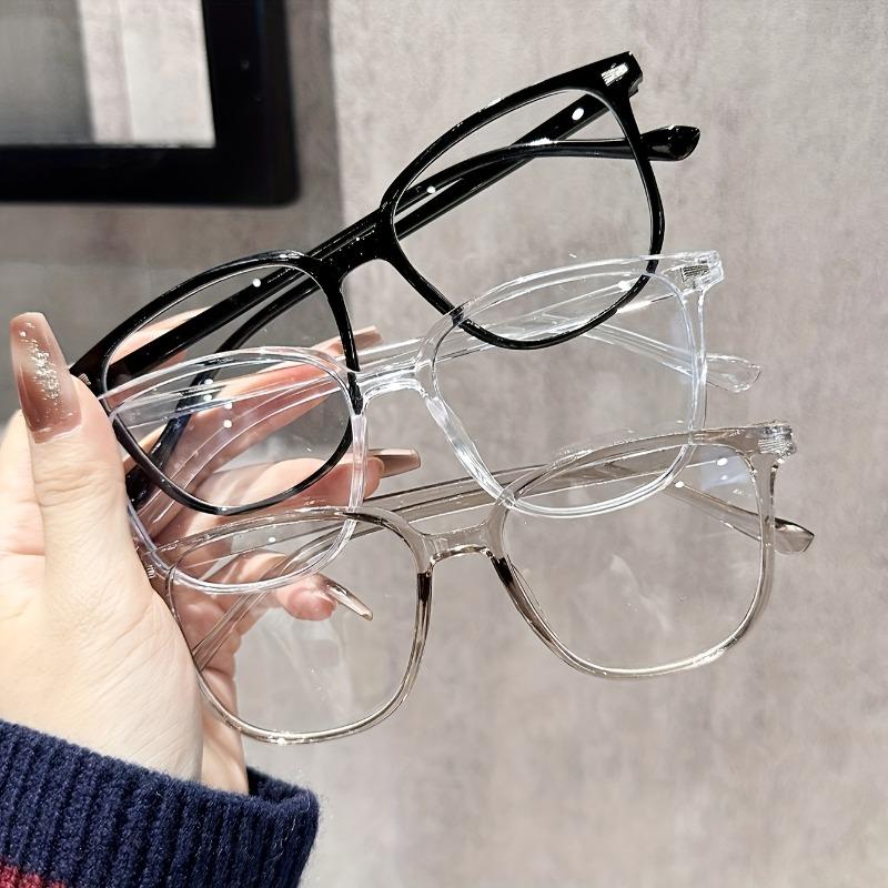 3 Pairs of Transparent Lenses, Fashionable and Simple Neutral Glasses Suitable for Daily Wear