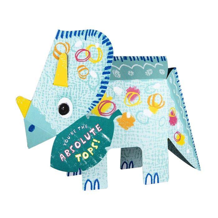 Carte 3D - HALLMARK - Triceratops - Fête des Pères - Pop-up - Multicolore