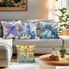 Elegant Nature Art Throw Pillow Covers, Blue Dragonfly Double-Sided Printed Cushion Cases, Delicate Tranquil Aesthetic Decor