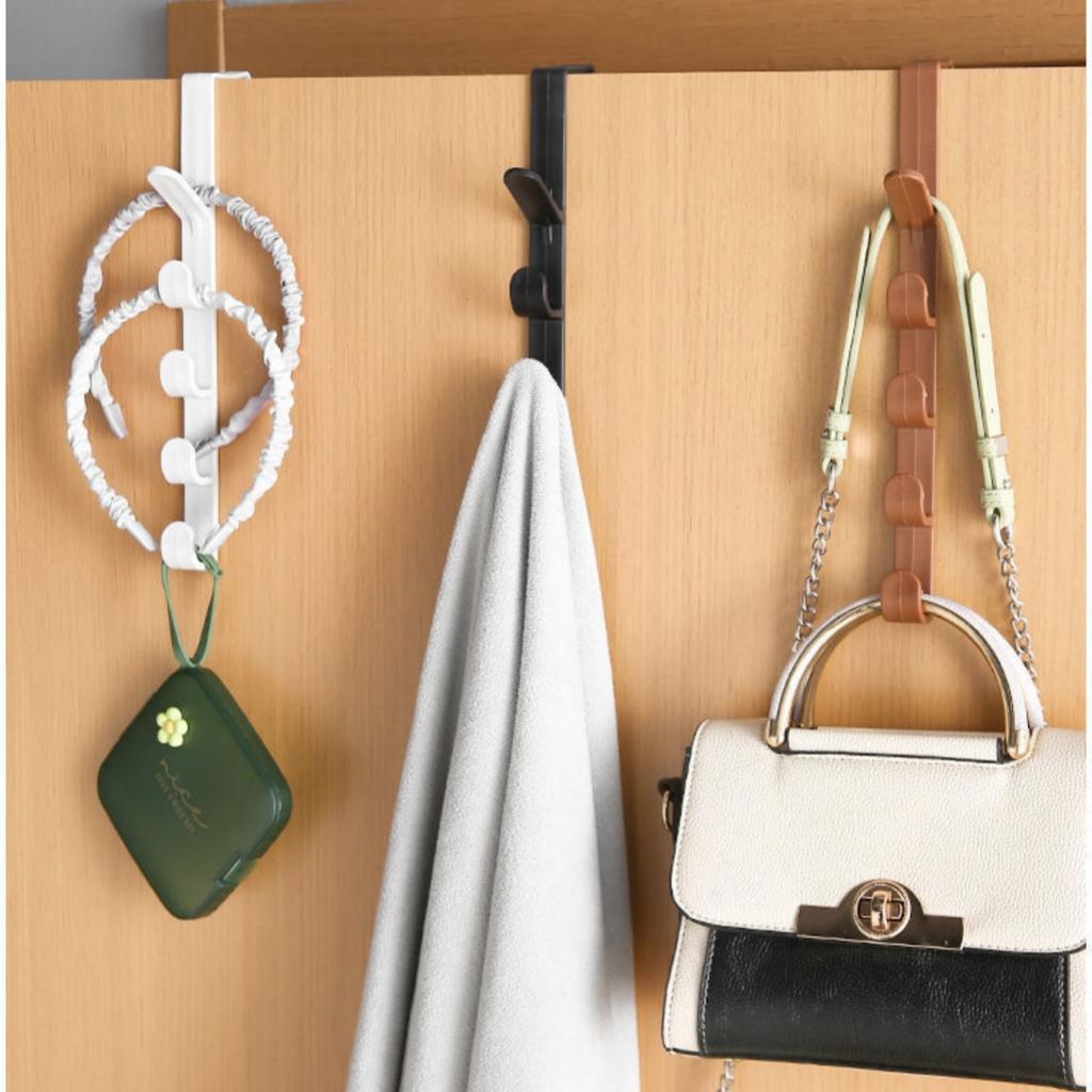 1 Pieza Ganchos para Colgar en la Puerta, Estante Organizador Ahorrador de Espacio para Ropa, Toallas, Sombreros, Colgador sin Taladro detrás de la Puerta para Dormitorio