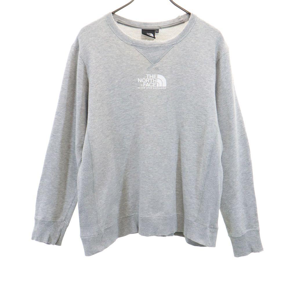 The North Face NT61802X Print Long Sleeve Outdoors Trainer L Gray Sweat Men's Used