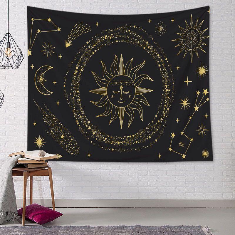 Sun Moon Mystic Symbol Wall Tapestry Celestial Witchy Gothic Astrology Room Home Decor Boho Style Soft Durable Cozy Gift