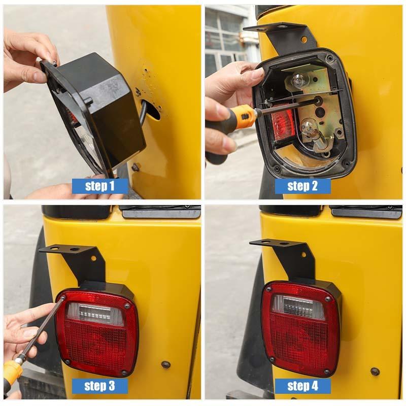Tail Light Antenna Bracket Antenna Mount Stand For Jeep Wrangler TJ 1997-2006 Exterior Accessories 
