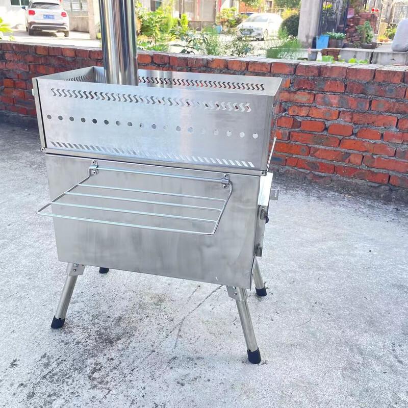 OEING Portable Stainless Steel Tent Sauna Wood Stove 430*270*295