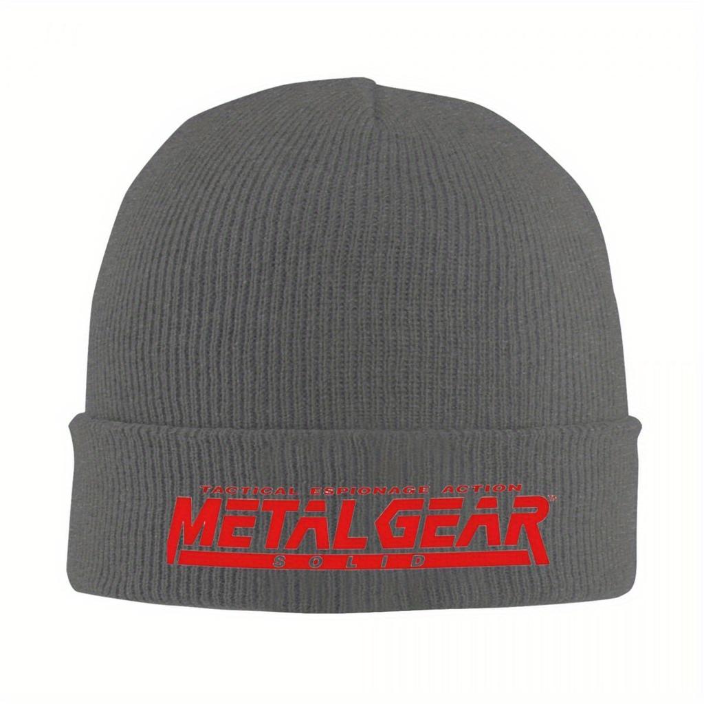 Metal Gear Solid Game Logo Knit Hat Beanie Autumn Winter Hats Warm Hip-hop Snake MGS1 Caps for Men Women