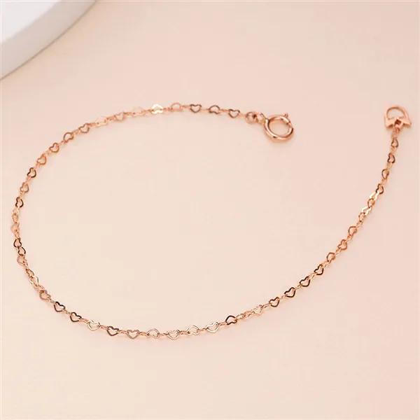 14K bracelet chain gold bracelet heart