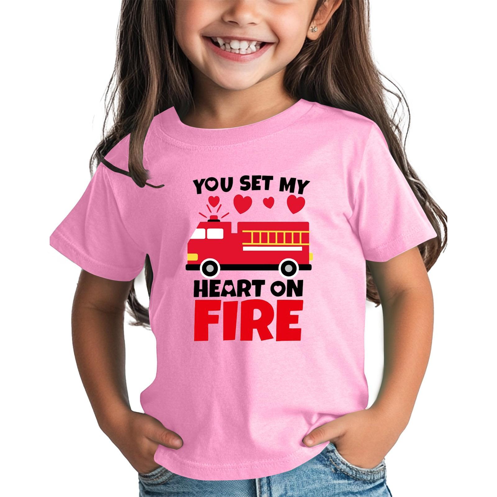 

Рубашка на День святого Валентина для малышей, девочек и мальчиков, милые футболки с сердечками, детские футболки на День святого Валентина 150 розовый