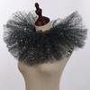 Elegant Victorian Metallic Foil Ruffled Tulle Faux Collar Shawl Detachable Layered Mesh Neck Ruff Clown Cosplay Choker