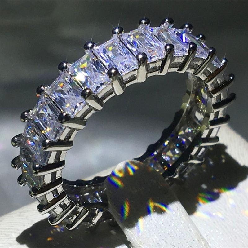 Inele de zircon elegante la modă pentru femei alb CZ cristal logodna design vânzare inele zircon bijuterii de nuntă pentru femei