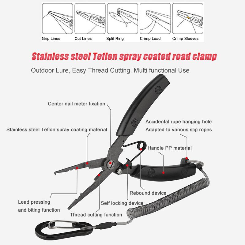 Steel Fishing Line Cutter Accessories Fishing Tool Split Ring Pliers Fishing Pliers Hook Remover Stainless Steel Line Cutter