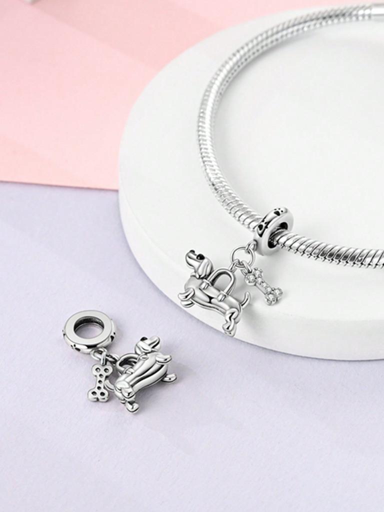 Charms Plata Animals Puppies Tigers Zebras Beads Charm Copper Plated Fit Charms Original Bracelet For Jewelry Making Diy Charm