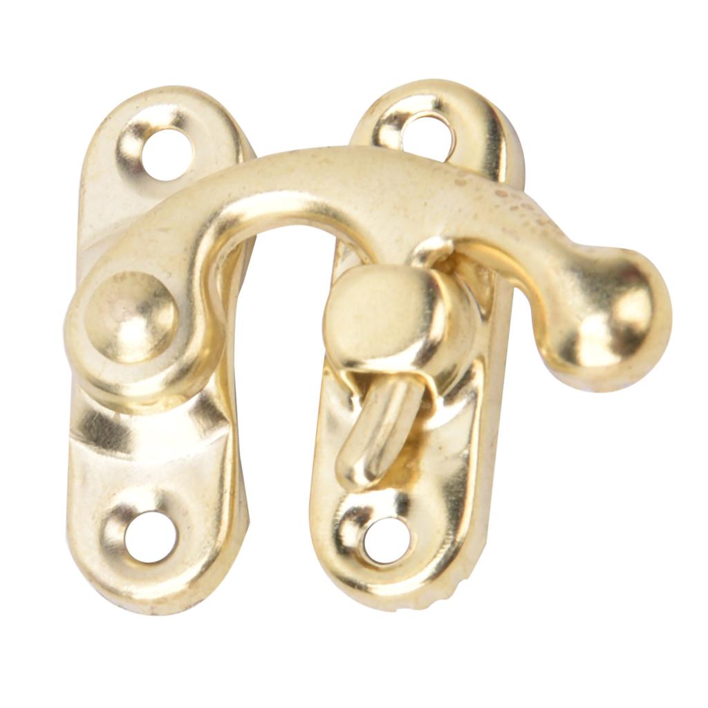 30 Pcs Hasp Hook Retro Style Iron Latch Hook Hasp for Jewelry Gift Boxes 3.2 X 2.8cmYellow Right