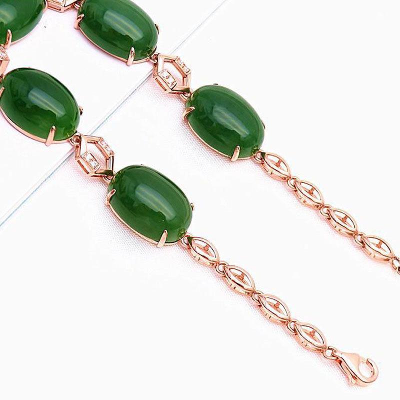 Rose Gold Plated Pure Purple Gold Chlorite Inlaid Zircon Egg Surface Bracelet Trendy Jewelry Luxury