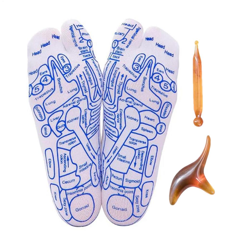 

Massage Relieve Tired Feet Socks Reflexology Socks Acupressure Foot Massager Foot Point Tool Physiotherapy Sock Dropshipping білий