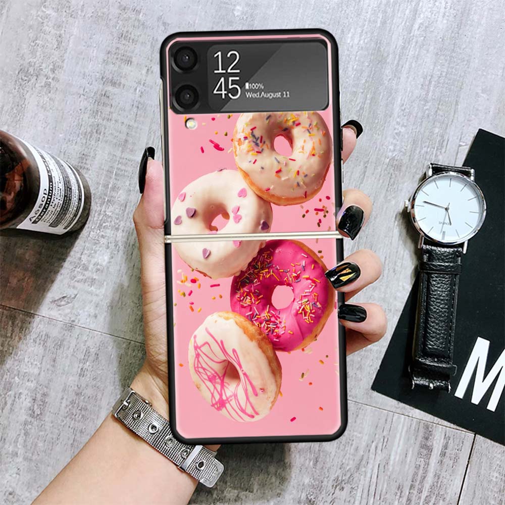 

Macaron Ice Cream Cake Doughnut Cases For Samsung Galaxy Z Flip 4 5 6 7 3 Z Flip7 Flip6 Flip4 Flip5 Flip3 5G Hard Shockproof Fun Samsung Z Flip