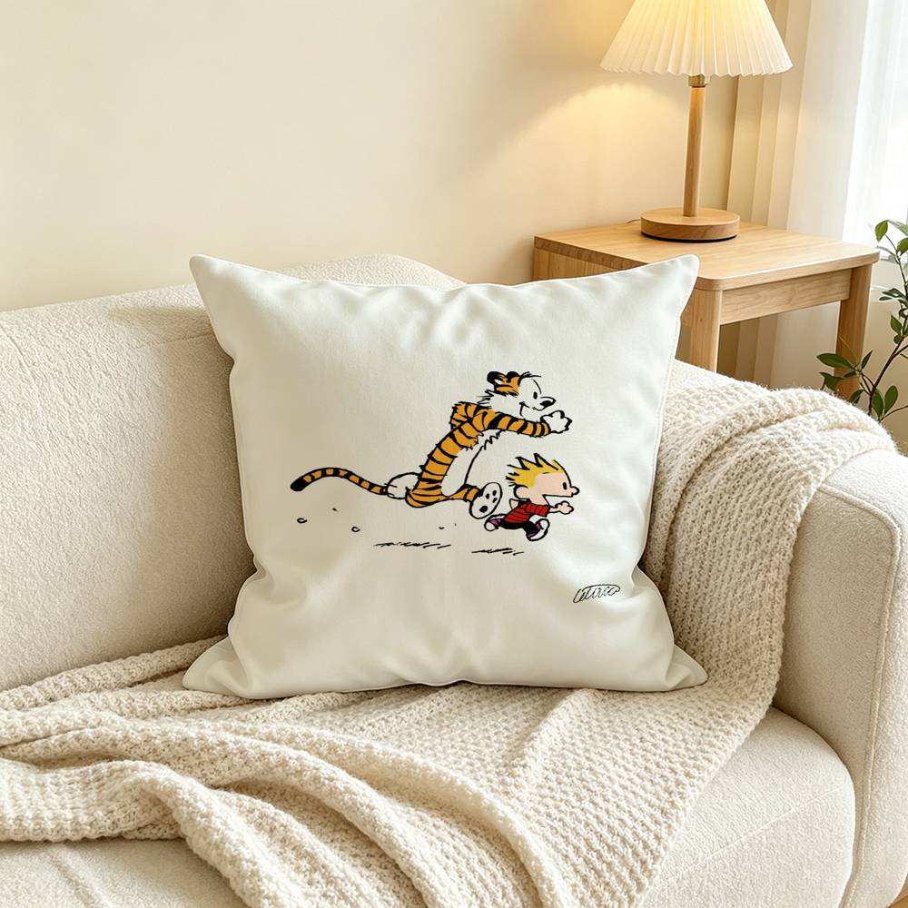 Calvin and Hobbes Pillow Case Square Double-Sided Sofa Cushion Cover Bedroom Bedside Pillow