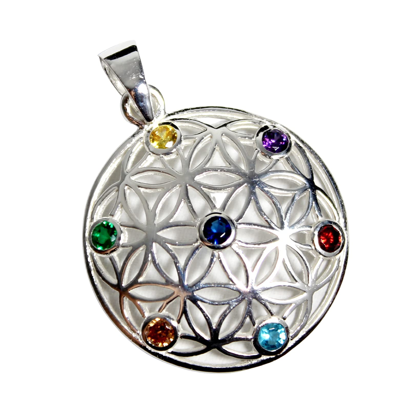 Flower of Life Flower of Life Zirconia Pendant Sterling Silver 925 (Hypergeometry) - - -