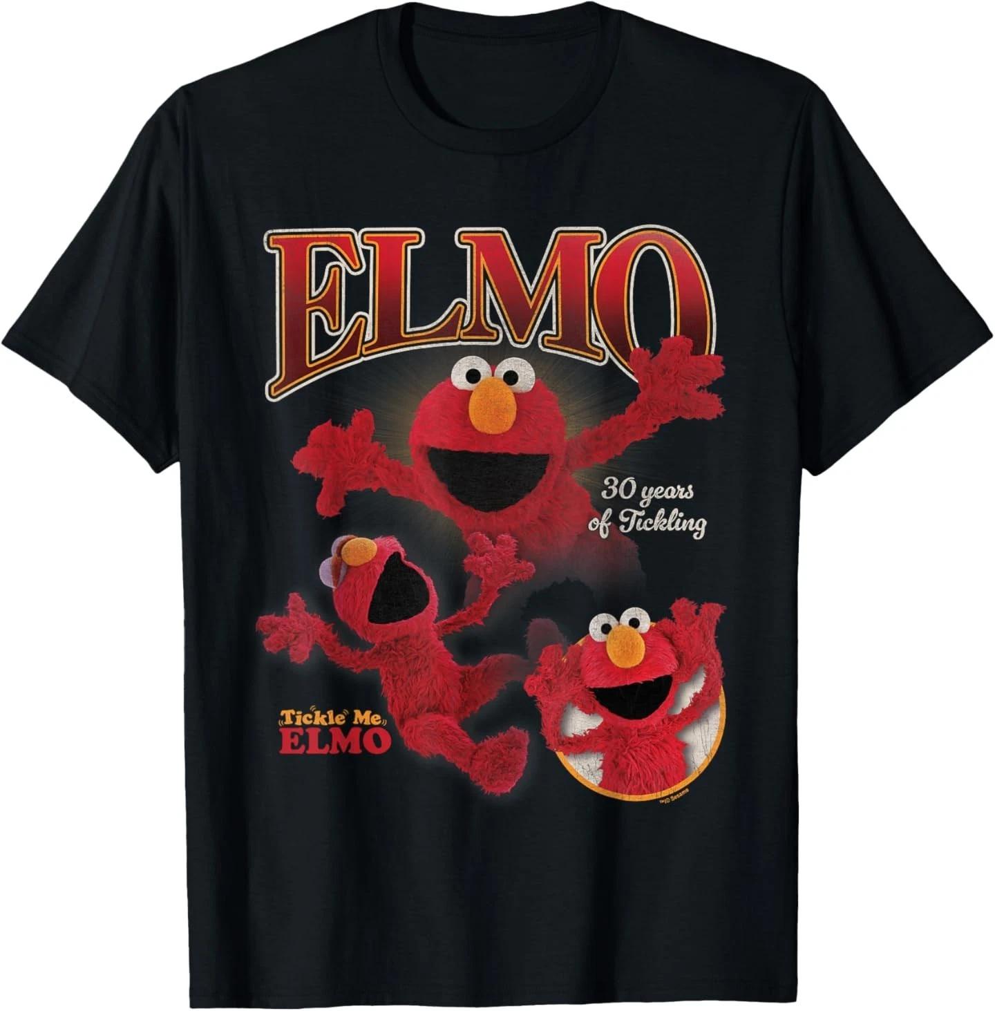 Sesame Street Tickle Me Elmo Collage Bootleg Style T-Shirt 150