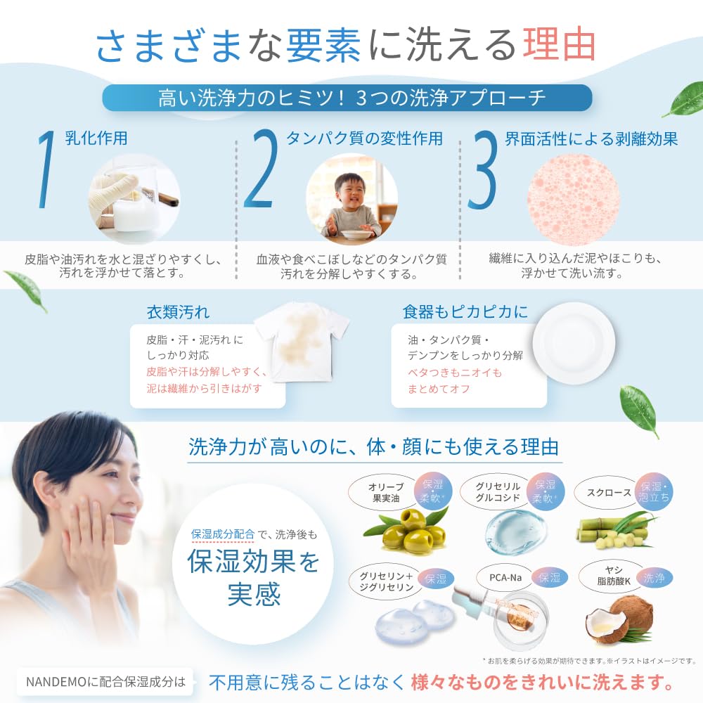Body 10 Functions In Body Face Made In Travel [NANDEMO] All-in-One Soap, 1, Soap, Wash, Additive-Free, Japan, Organic,