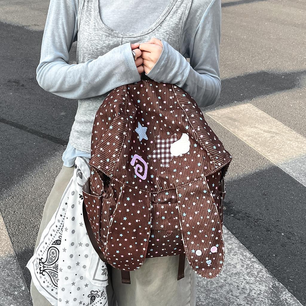 Schoolbag1011 South Korea's New Polka Dot Rabbit Ears Backpack Girls Spring and Summer Travel Schoolbag Embroidered Thread Lightweight Backpack