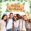 2D flat design 1-piece jungle adventure animal birthday celebration background fabric suitable for children's celebrations